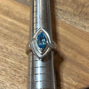 Lovely blue topaz and sterling silver ring